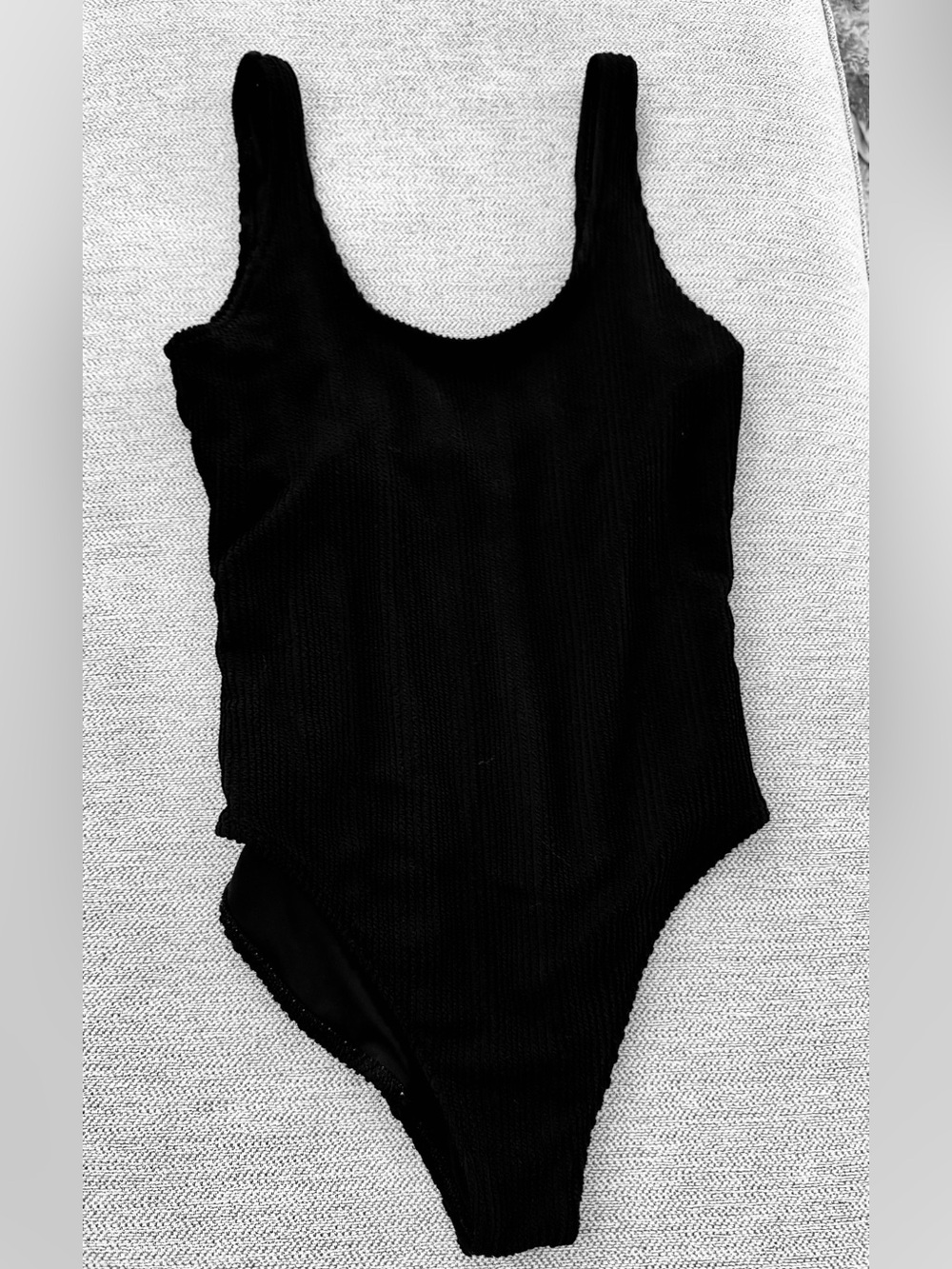 Old Navy Black Ribbed Kids One-Piece Swim Suit